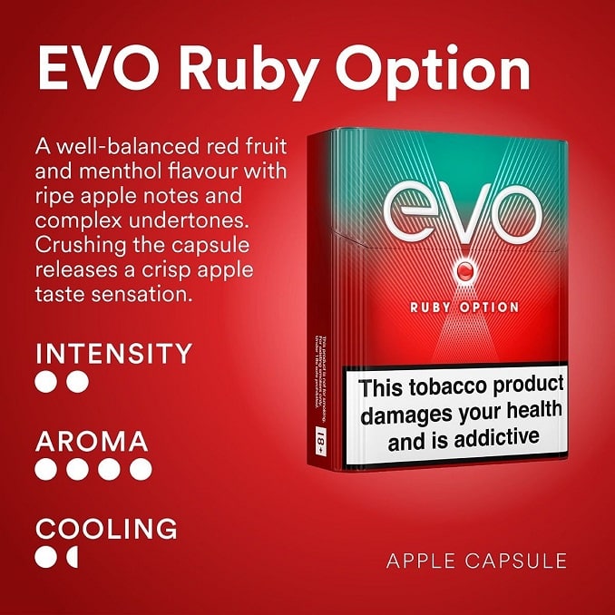 EVO Tobacco Sticks Ruby Option Details